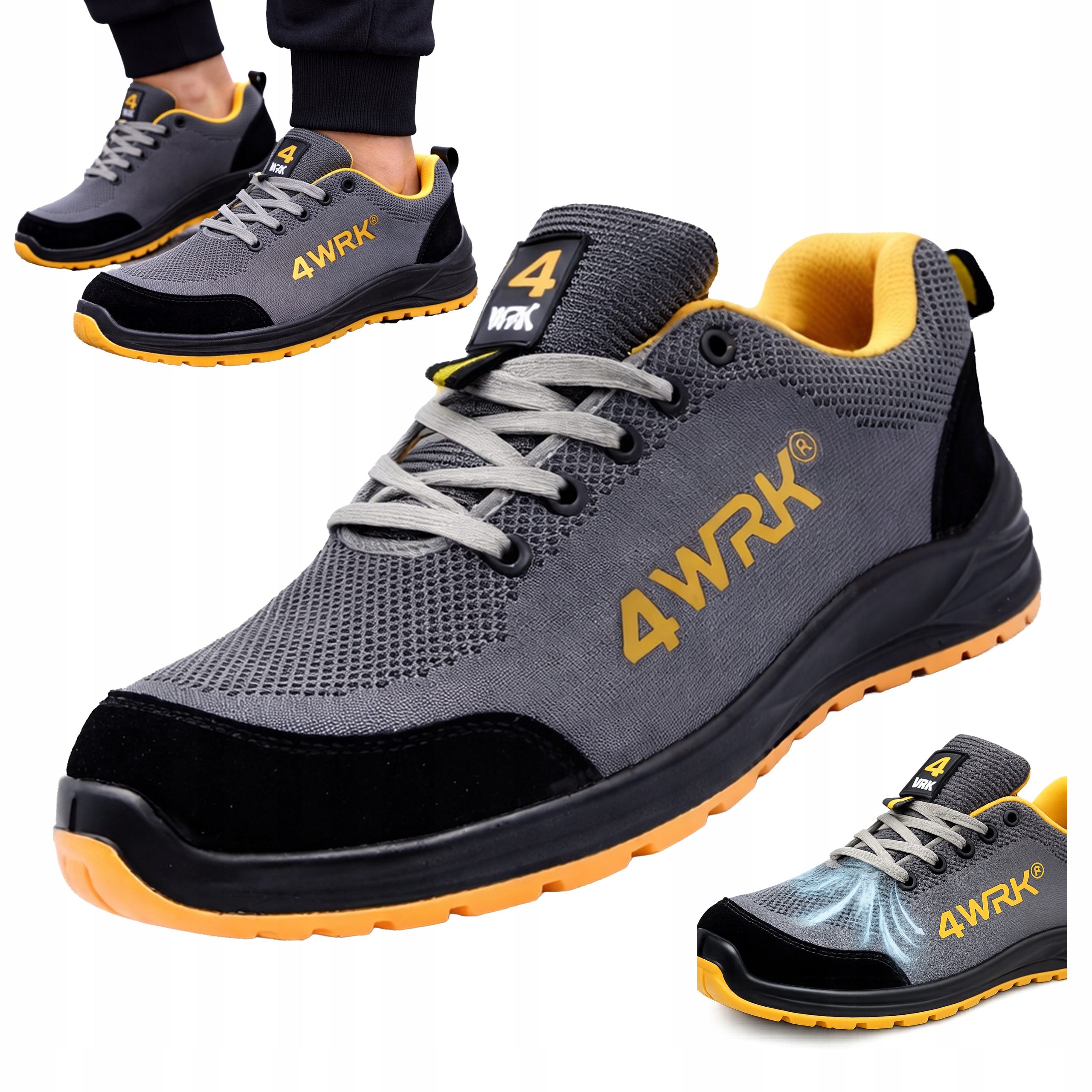 Buty robocze męskie Bez Podnoska lekkie Oddychające Amortyzujące