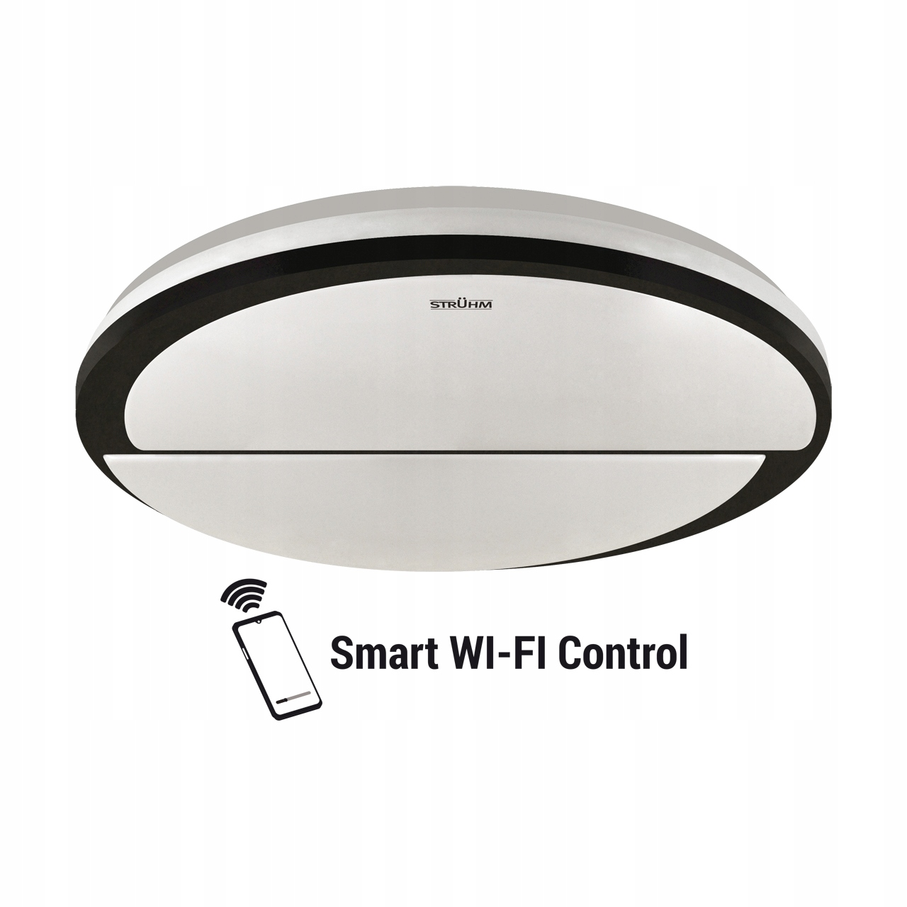 Plafoniera Smart Wi-Fi Led Polar C 48W 3000K-4200K-6500K IP44 černá