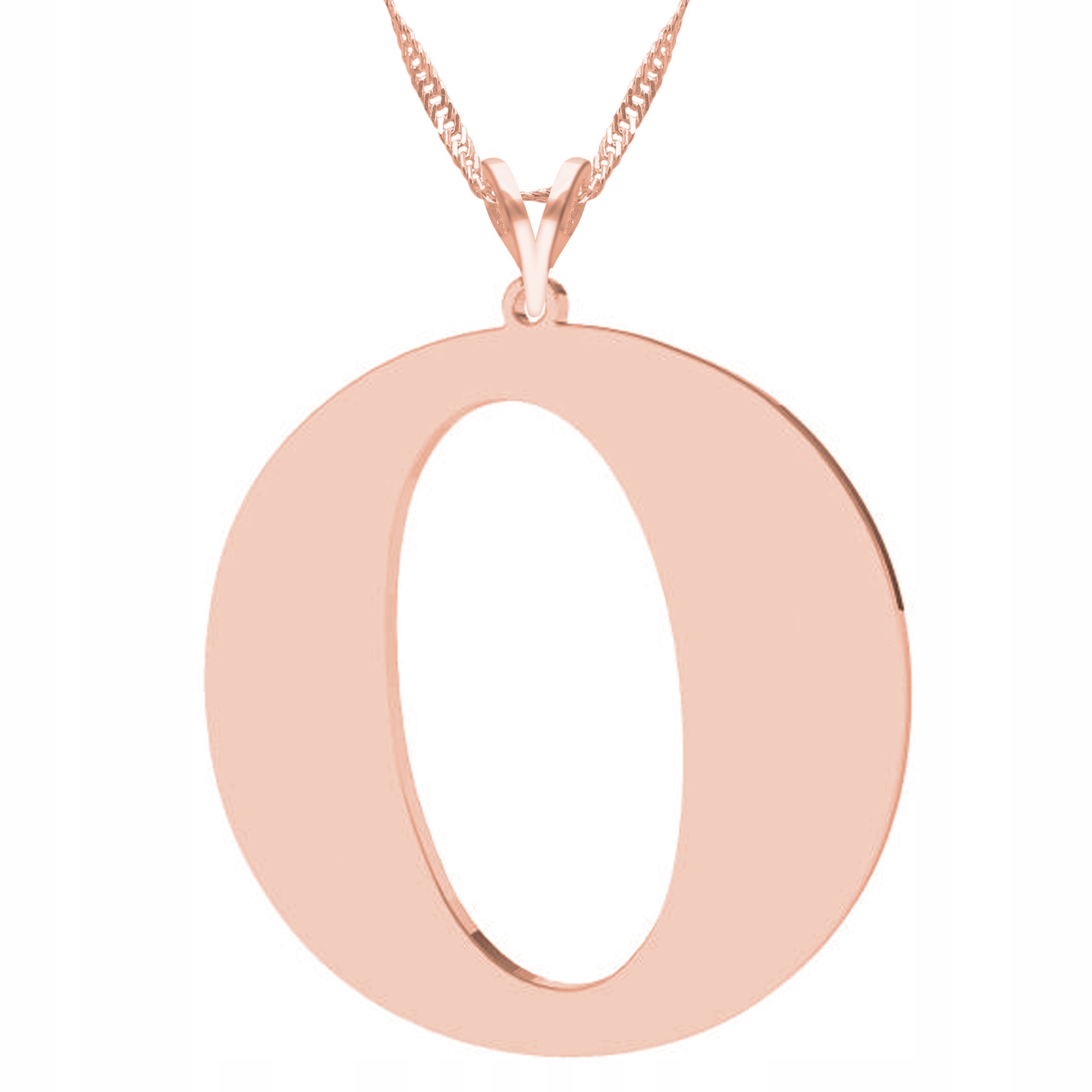 Pozlacený náhrdelník s písmenem Velkou písmenkou Iniciál Písmeno O Stříbro 925