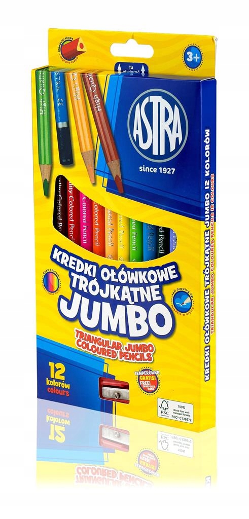 

Kredki Ołówkowe Jumbo Trójkątne Astra Vision 12KOL