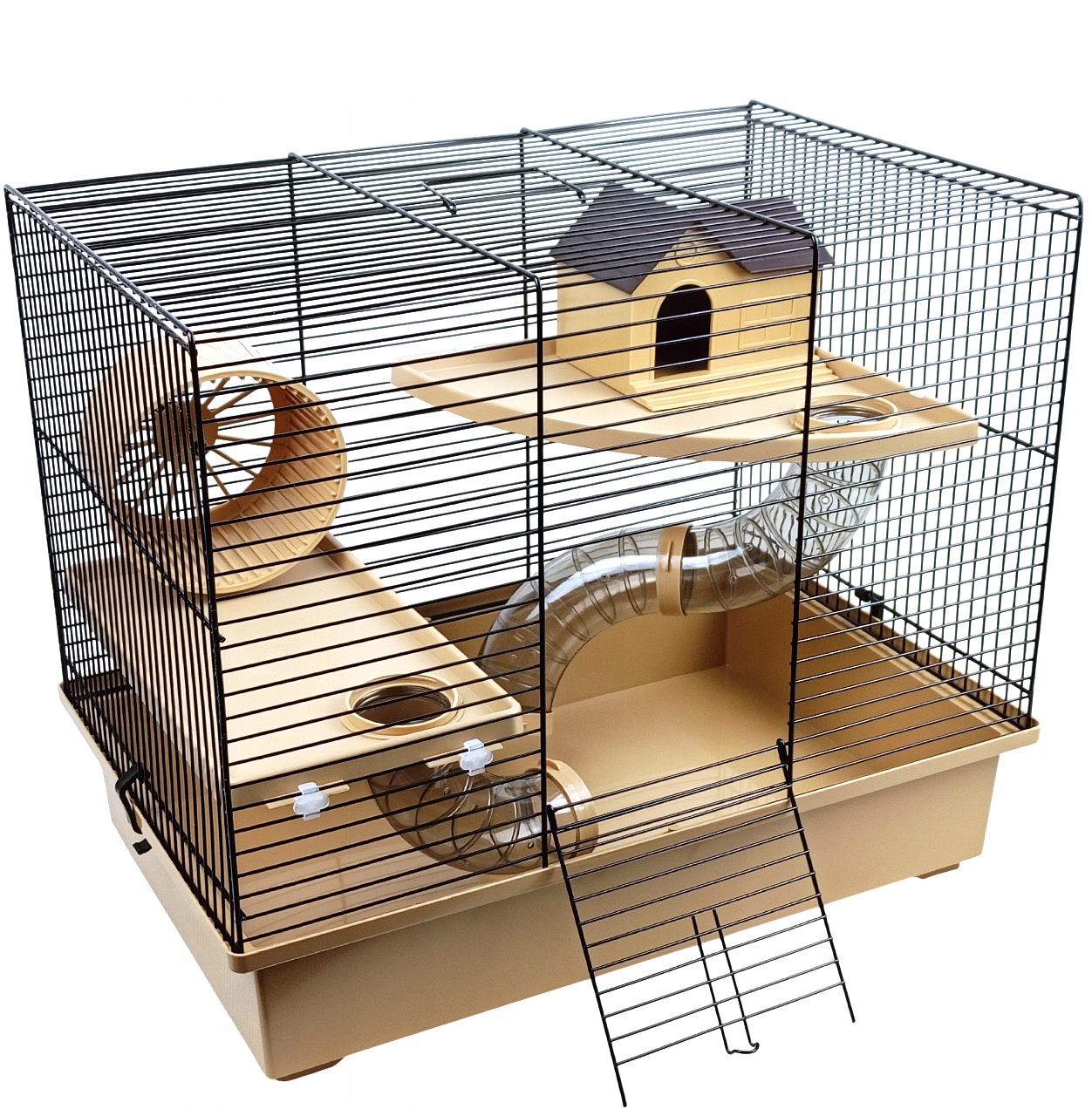 Levně Klec pro křečka, myšku a hlodavce, sada na start, domeček, patra, tunel, toaleta