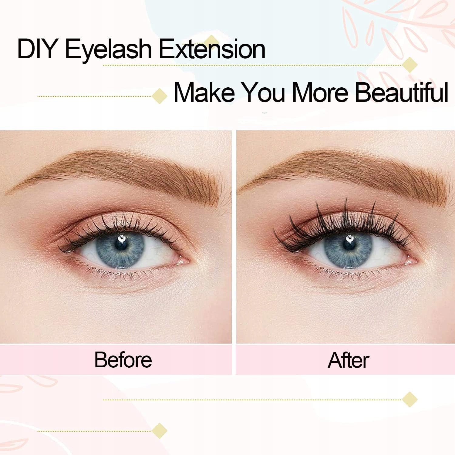 FENSHINE Kępki Rzęs Indywidualne Miękkie Rzęsy Sztuczne DIY 9-15mm C/D Curl — miniatura 6