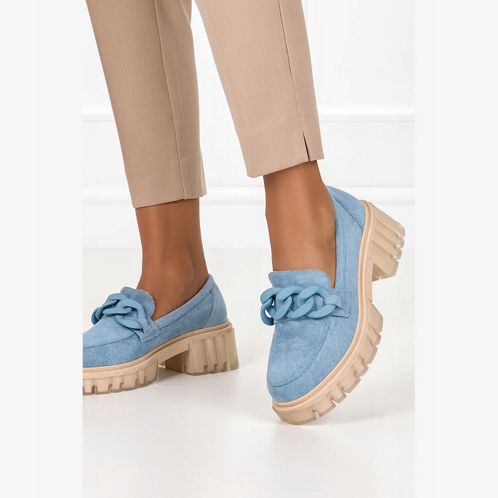 MOKASYNY PÓŁBUTY DAMSKIE NA PLATFORMIE ŁAŃCUCH 41 Marka Casu