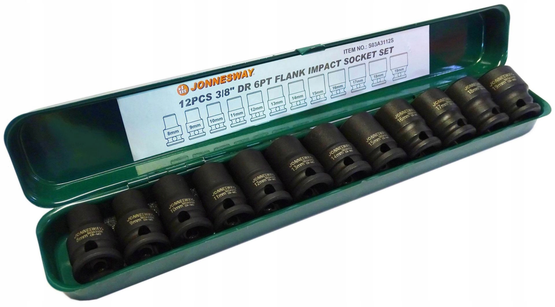 KPL NASADKI UDAROWE 8 19MM 3 8 12 SZT JONNESWAY Brand Jonnesway