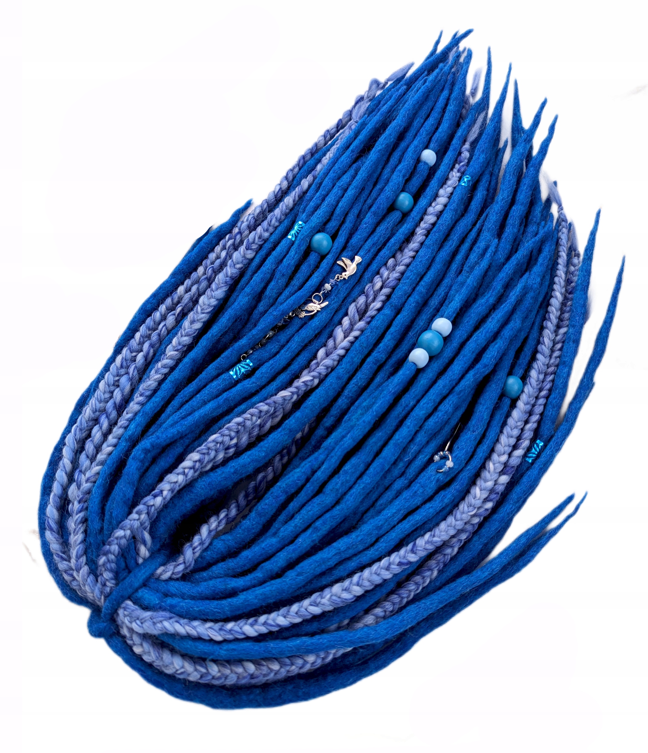 Dredloky Dredy a Vlněné copánky, modré, Dotyk Anděla, 40 kusů