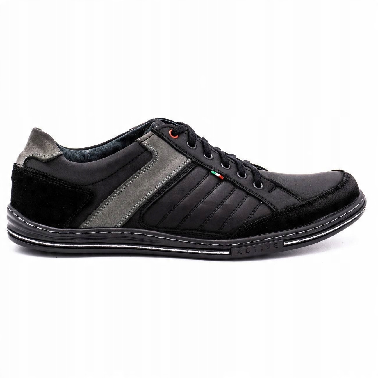 

Czarne Skóra naturalna Buty Olivier r.43