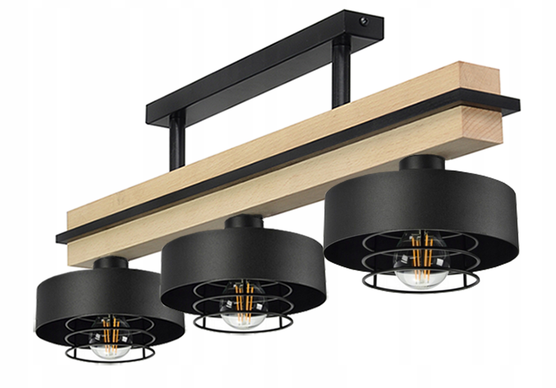 Lampa Stropní Svítidlo Stropní Led E27 Kovové Dřevěné Stínítko Na Strop Do Obývacího Pokoje