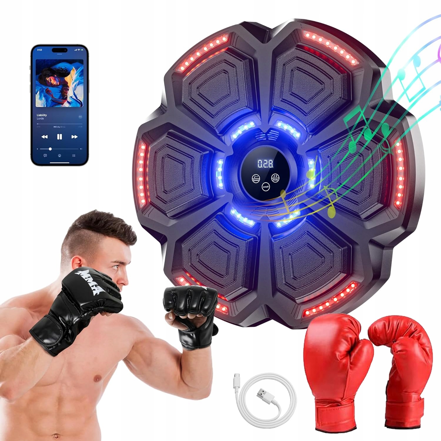 Bluetooth Hudební Boxovací Stroj Nevyžaduje Instalaci 9 Režimů