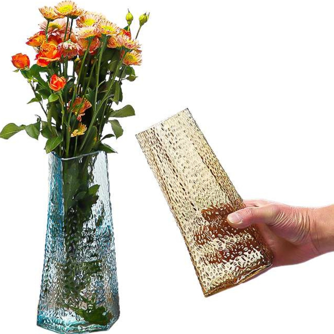 WAZON SZKLANY Z GRUBEGO SZKŁA NA KWIATY CIĘTE