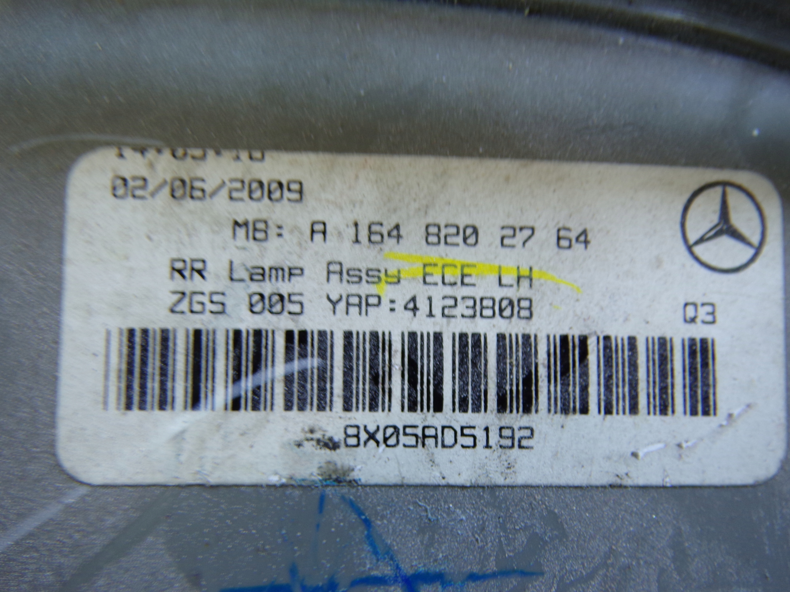light rear rear part left MERCEDES ML W164 LED OPIS