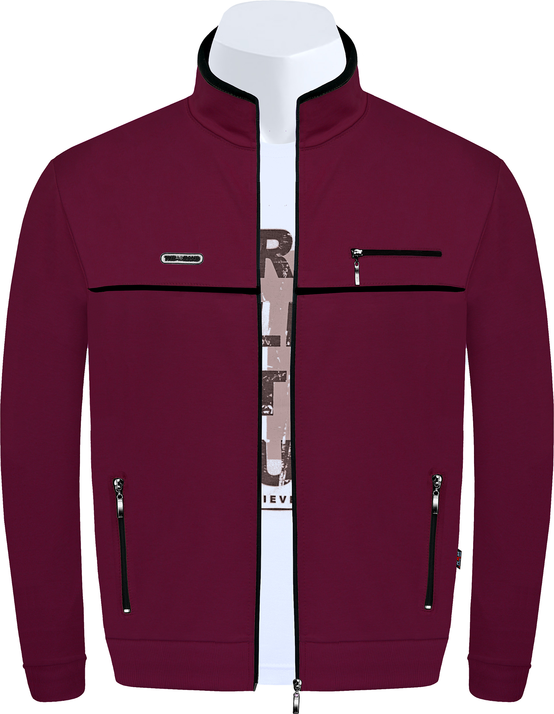 Bluza dresowa rozpinana Cienka bez kaptura Krm Classic 6XL bordo Polska