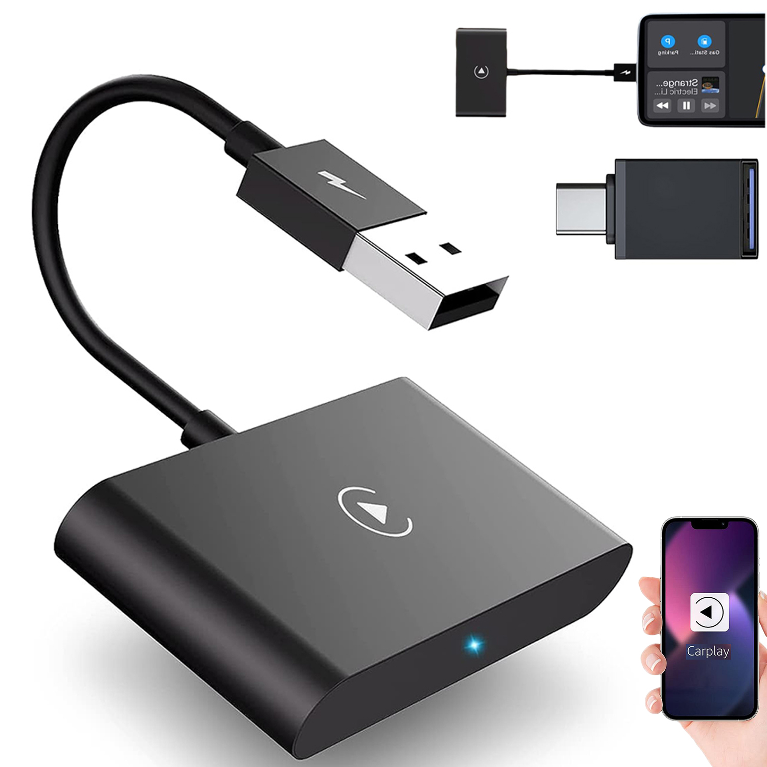 BEZPRZEWODOWY CAR PLAY ADAPTER WIRELESS DONGLE DO APPLE IOS AUTO