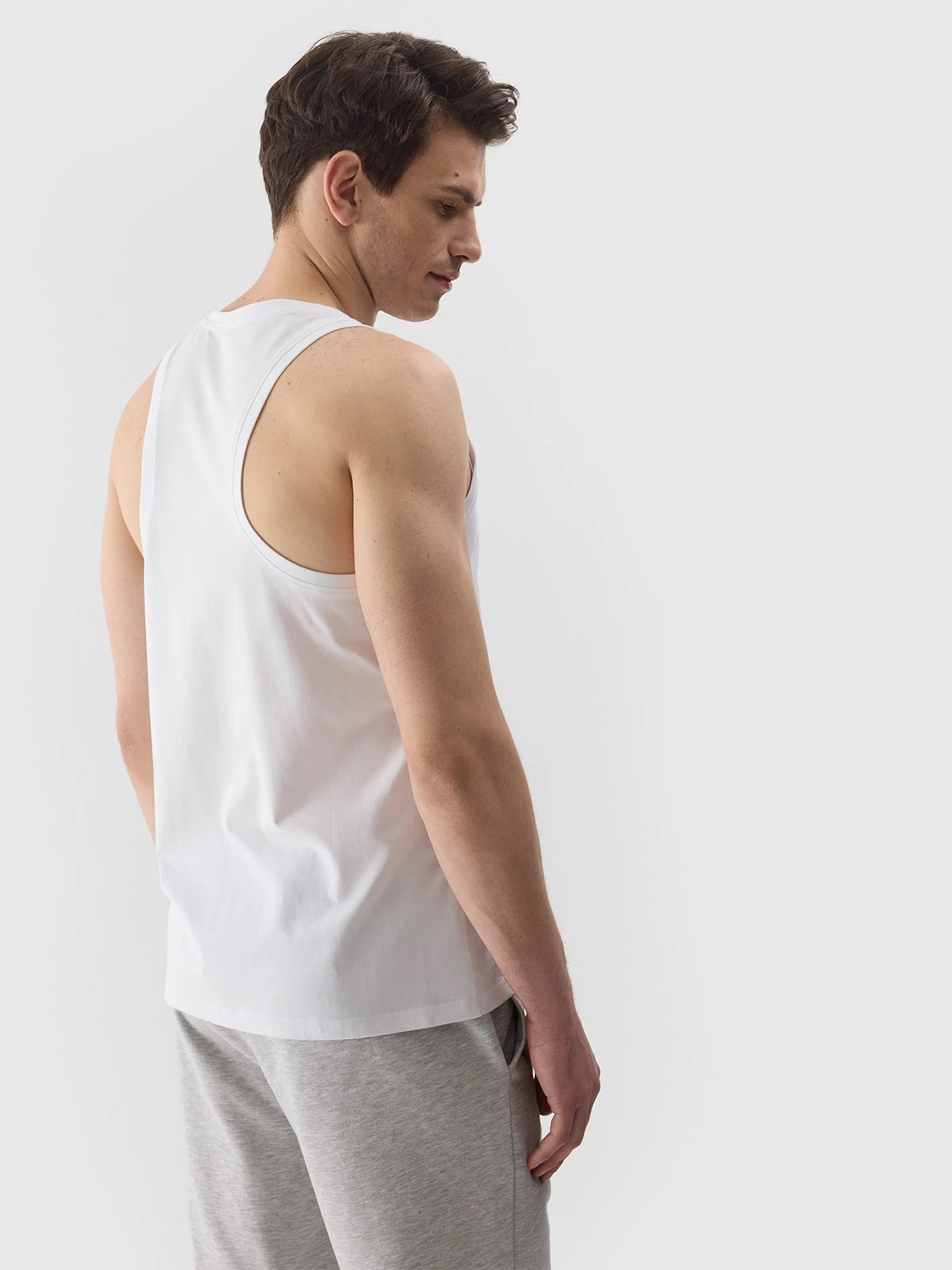 4F KOSZULKA MĘSKA BEZ RĘKAWÓW BOKSERKA TSLEM076 BIAŁA S Płeć produkt uniseks