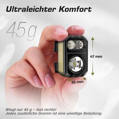 EVERBRITE Latarka Czołowa LED Lekka IP67 Zielona Do Biegania i Kempingu — miniatura 3