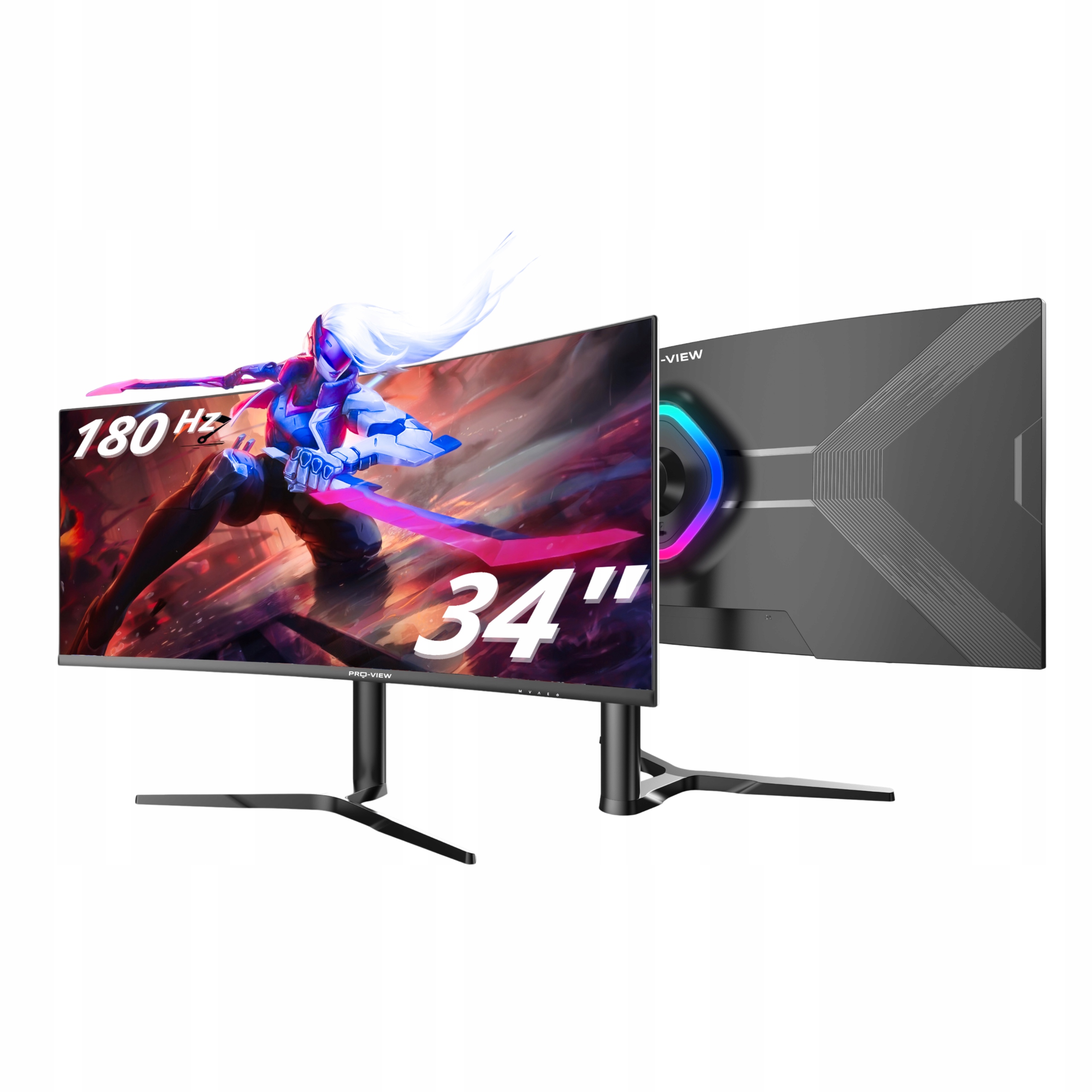 Herní monitor 34" zakřivený Uwqhd 180Hz 3440x1440 Va 1ms Rgb 99%sRGB