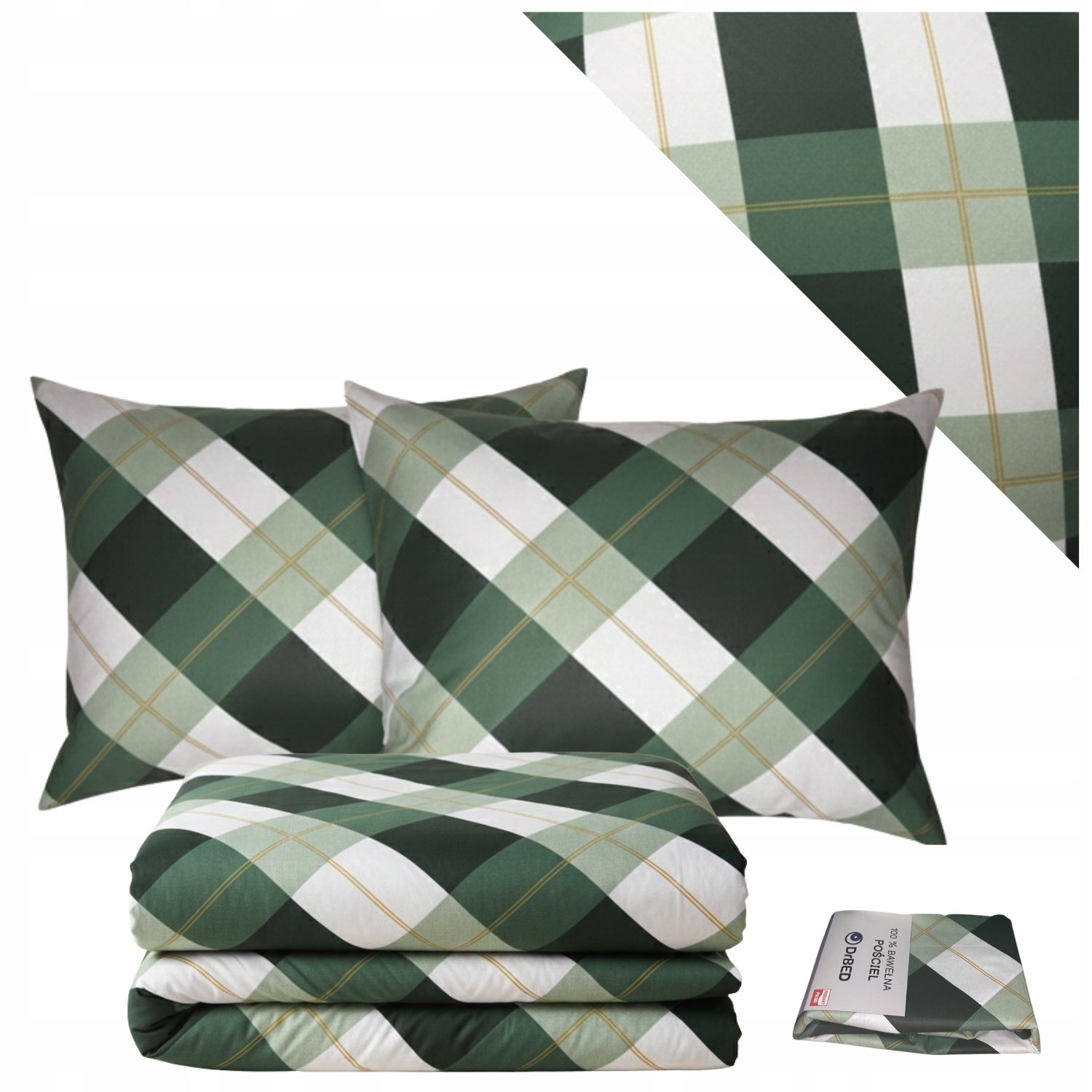 Povlečení s mřížkou 160x200 Sada Povlečení bavlněné, Vysoce Kvalitní zip