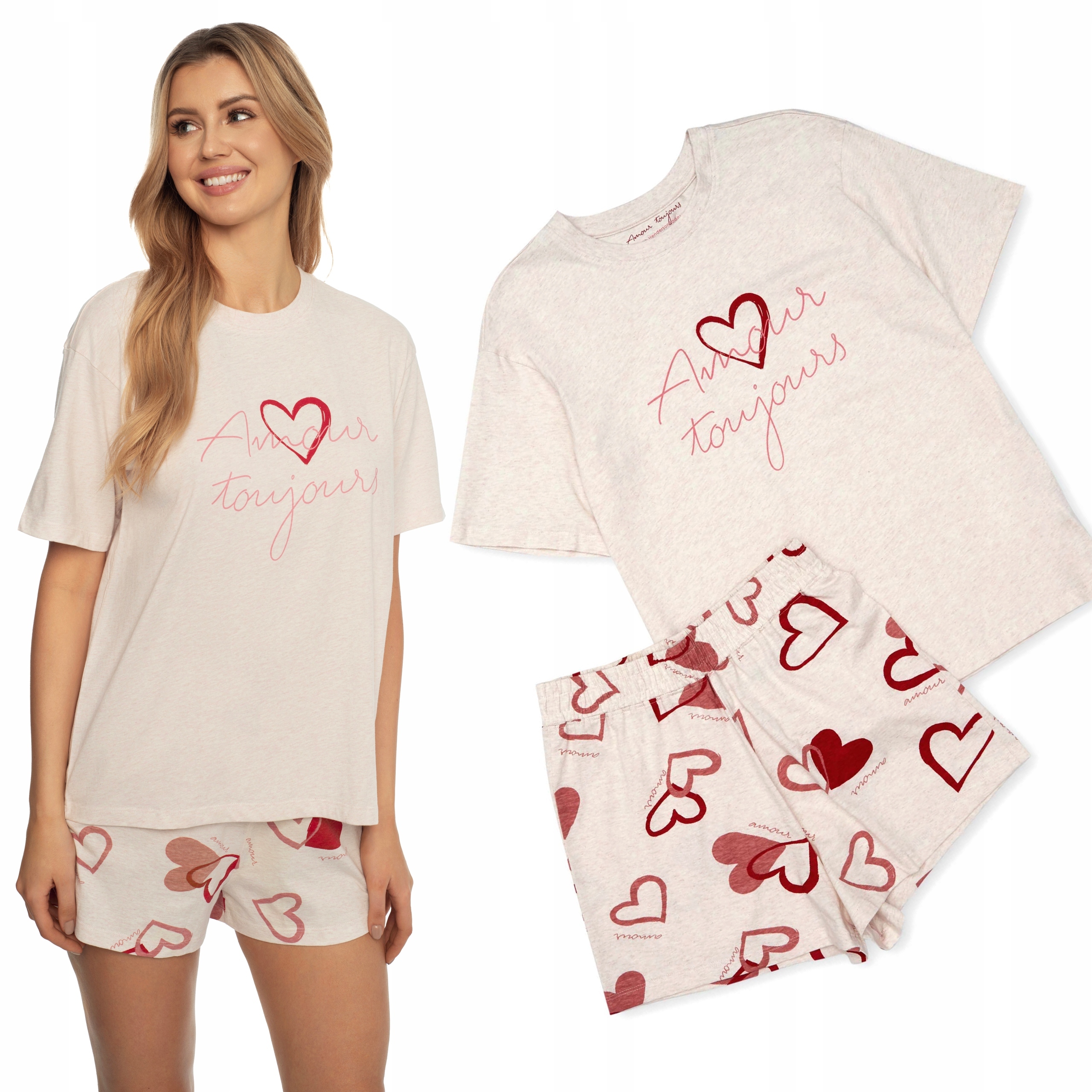 Henderson Amour dámské pyžamo s krátkým rukávem Valentýnské L