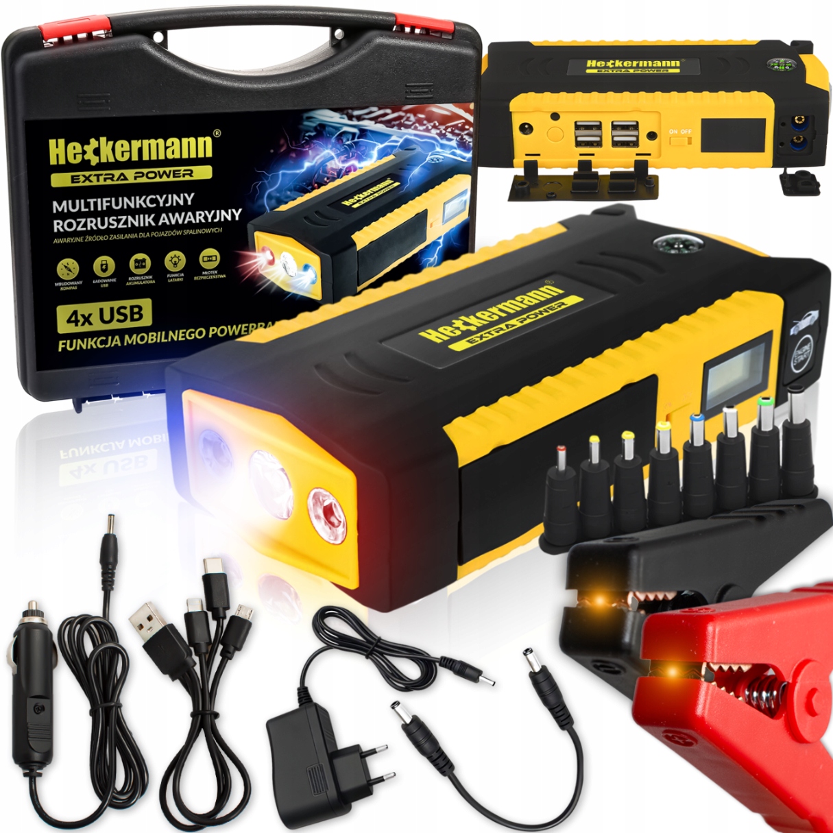 Zestaw Rozruchowy Jump Starter Power Bank 18000mAh Rozruch Auta Samochodu