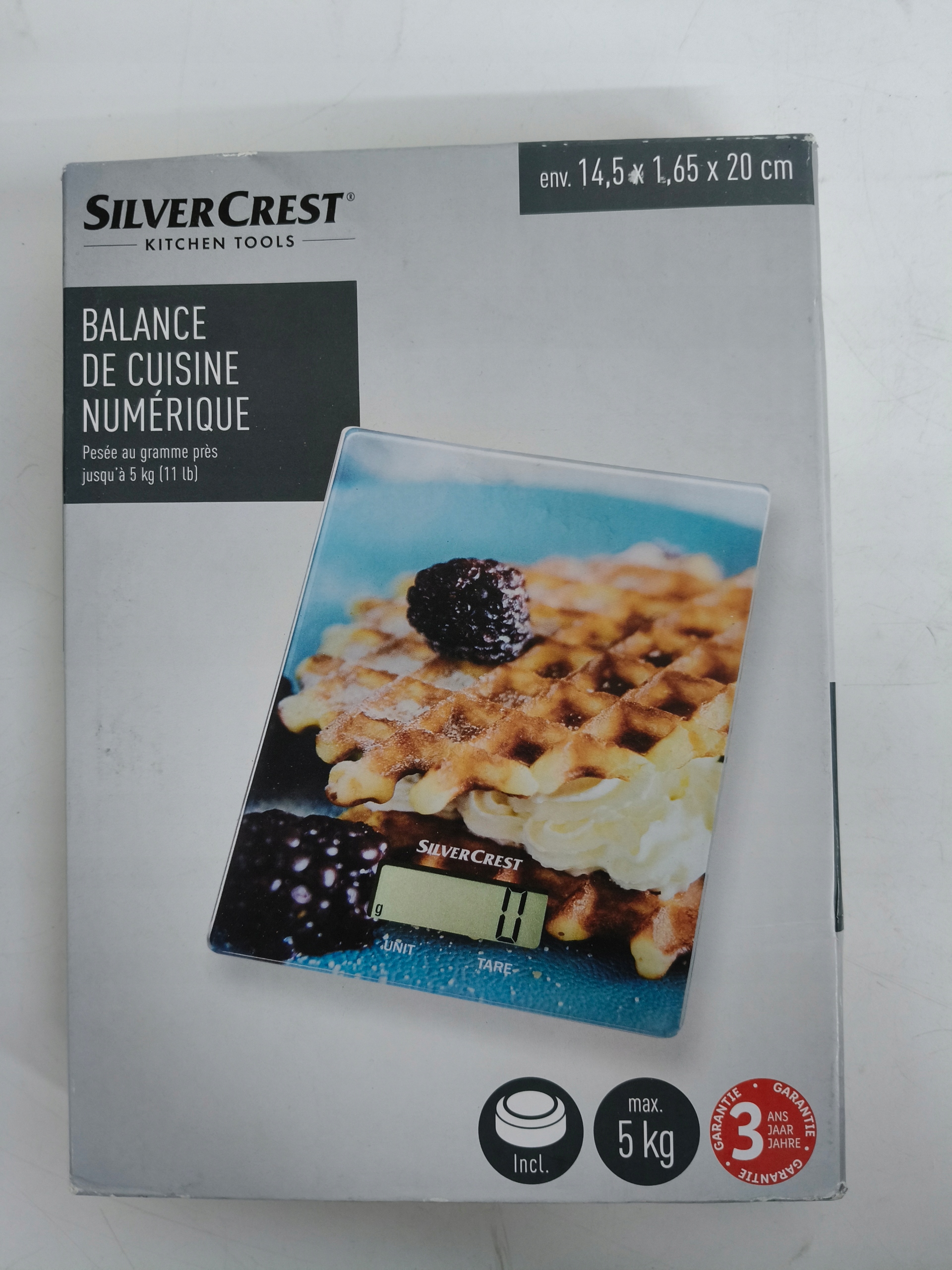Waga kuchenna SilverCrest 4435790 czarny 5 kg Motyw gofry z bitą śmietaną