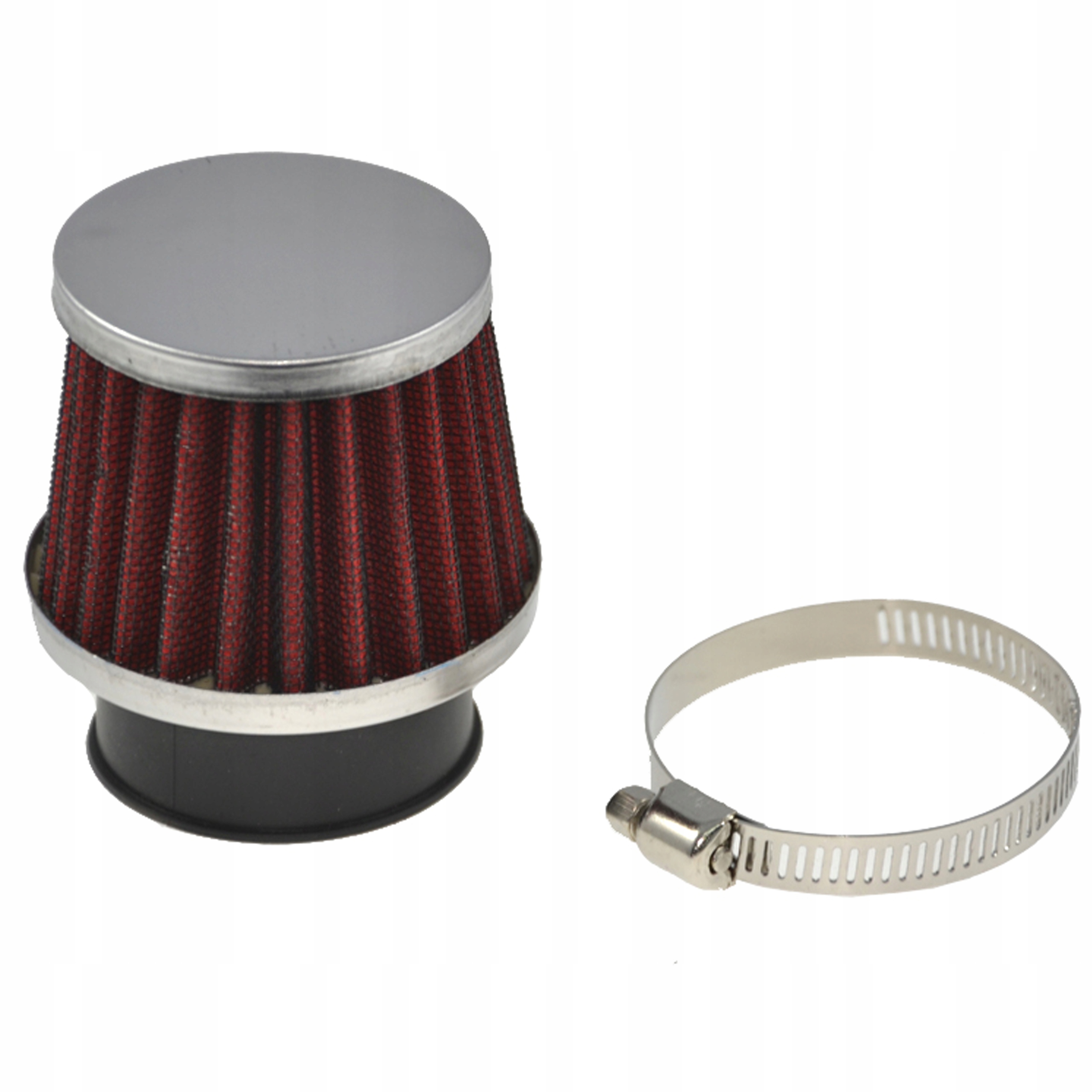 Filtr powietrza stożkowy 35 mm prosty chrom Skuter Motor Quad