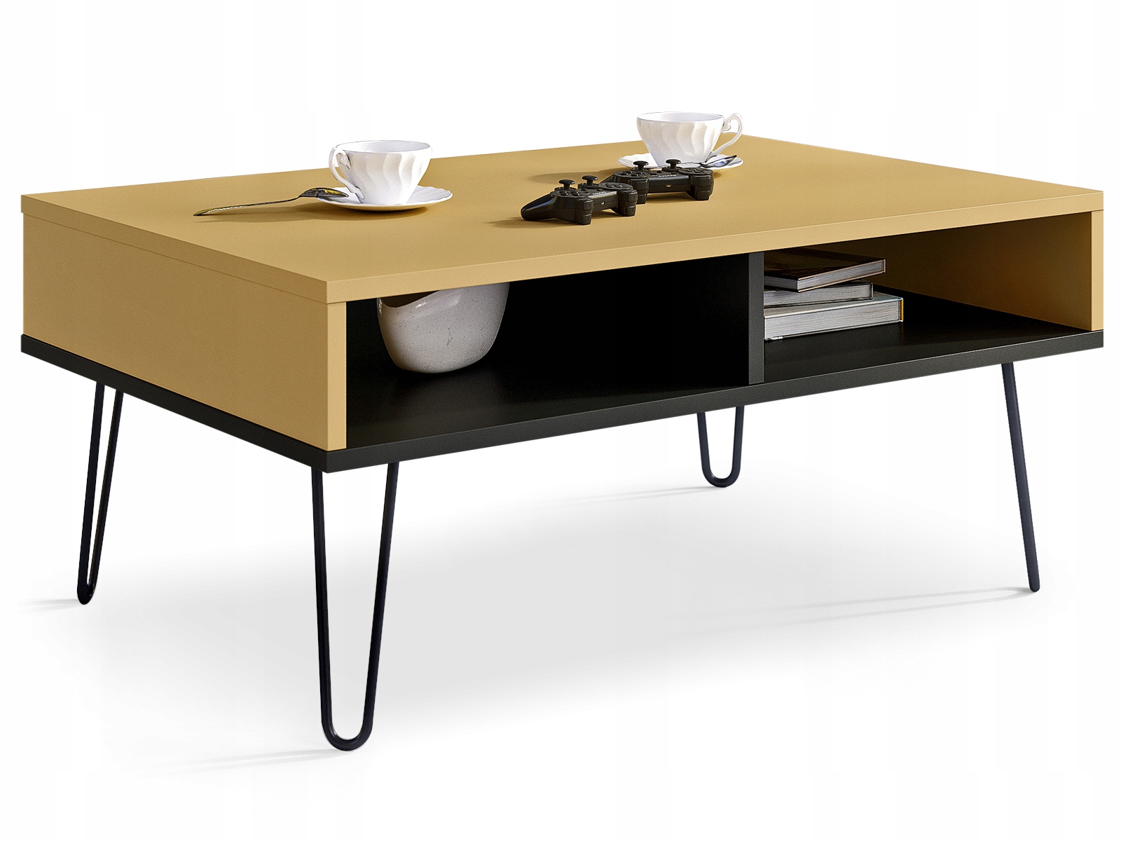 

Piko Żółty DIJON/czarny Stolik Loft Retro Złoty