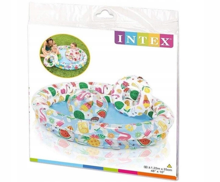Zestaw Dmuchany Basen Piłka Kółko Do Wody Intex 59460