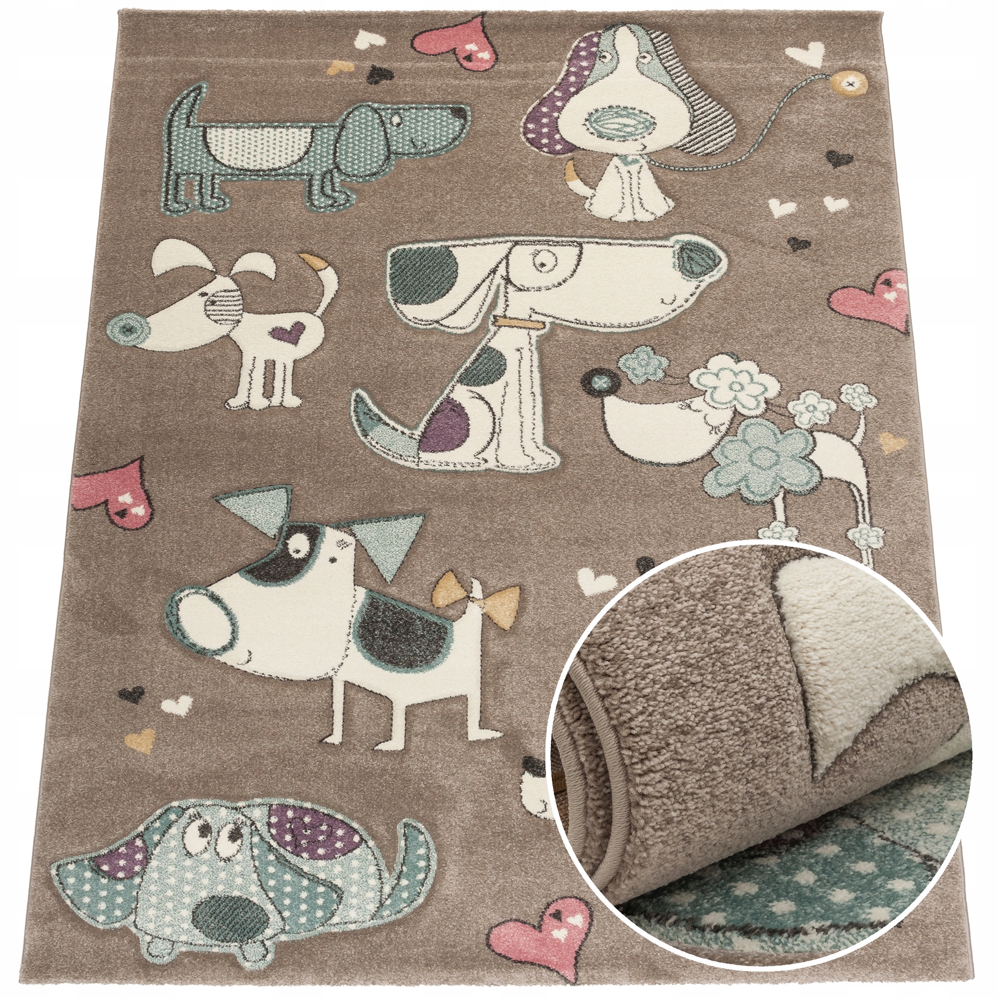 

Modny dziecięcy dywan gruby gęsty wzór 80 x 150 cm