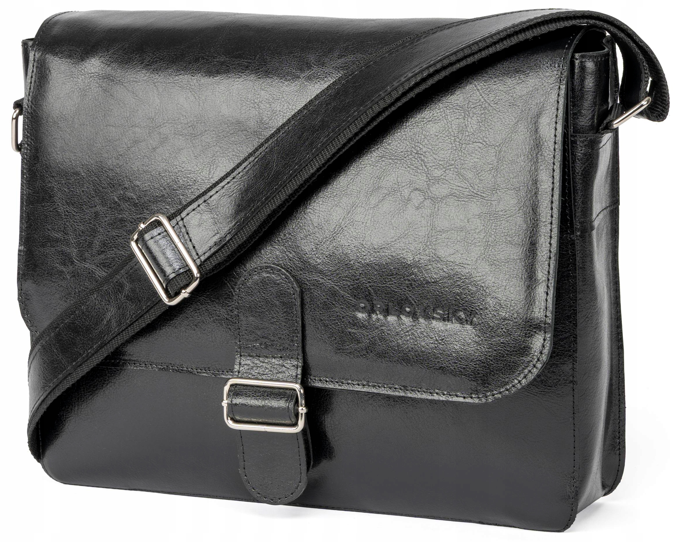 Pánská velká kožená taška na rámu pro notebook na dokumenty do práce, prostorná