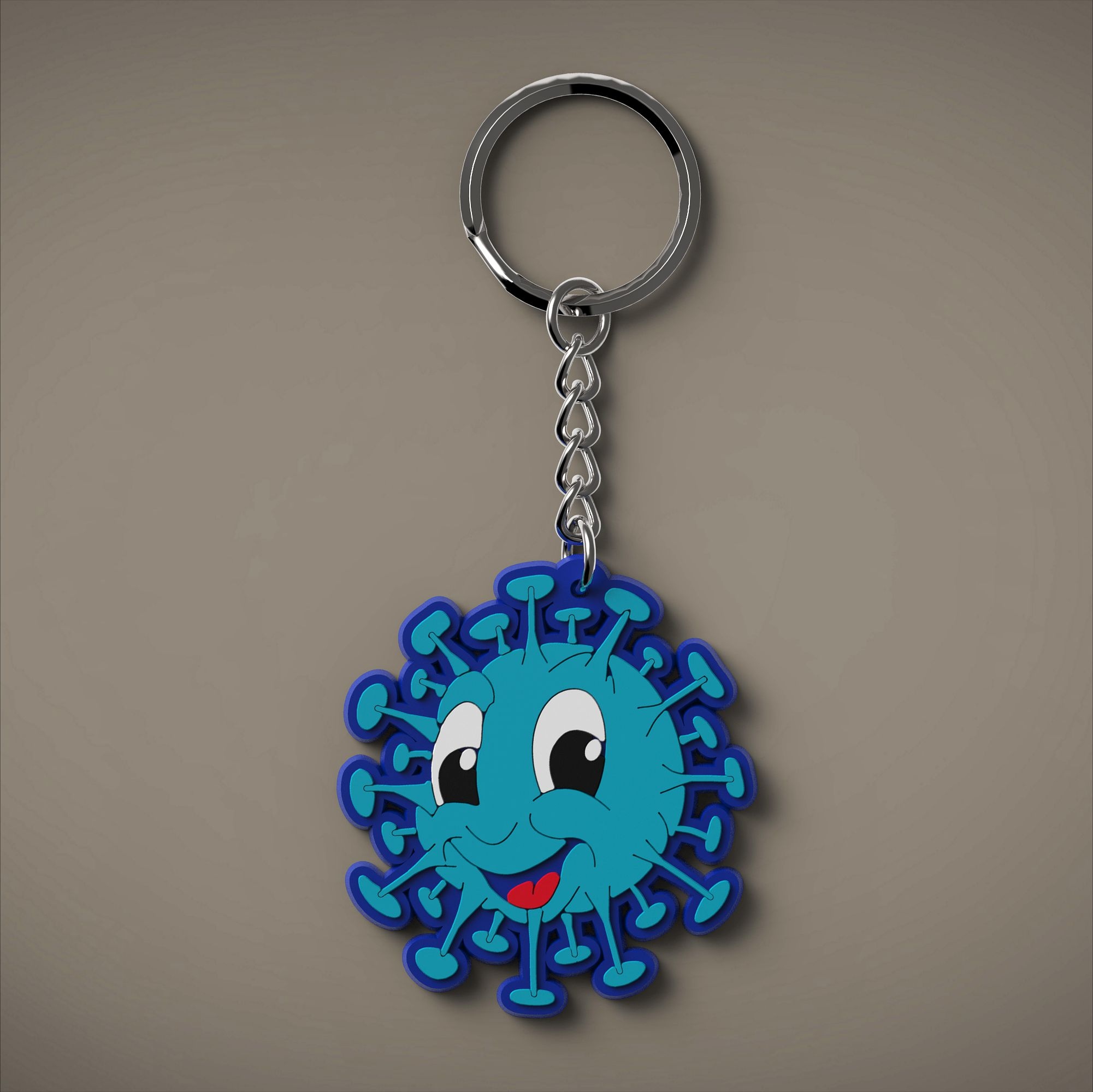 

Brelok Do Kluczy Virus Be Happy, Wirus Niebieski