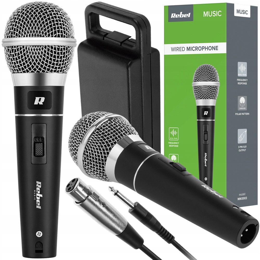 MIKROFON DYNAMICZNY ESTRADOWY WOKAL KARAOKE ETUI
