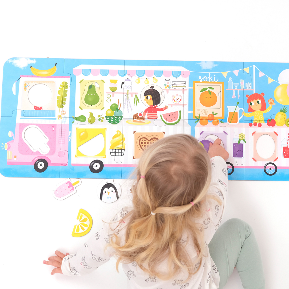 Puzzle CzuCzu Puzzle z dziurką 23 elementów Lody . Zabawa i Nauka Kolekcja Puzzle z dziurką