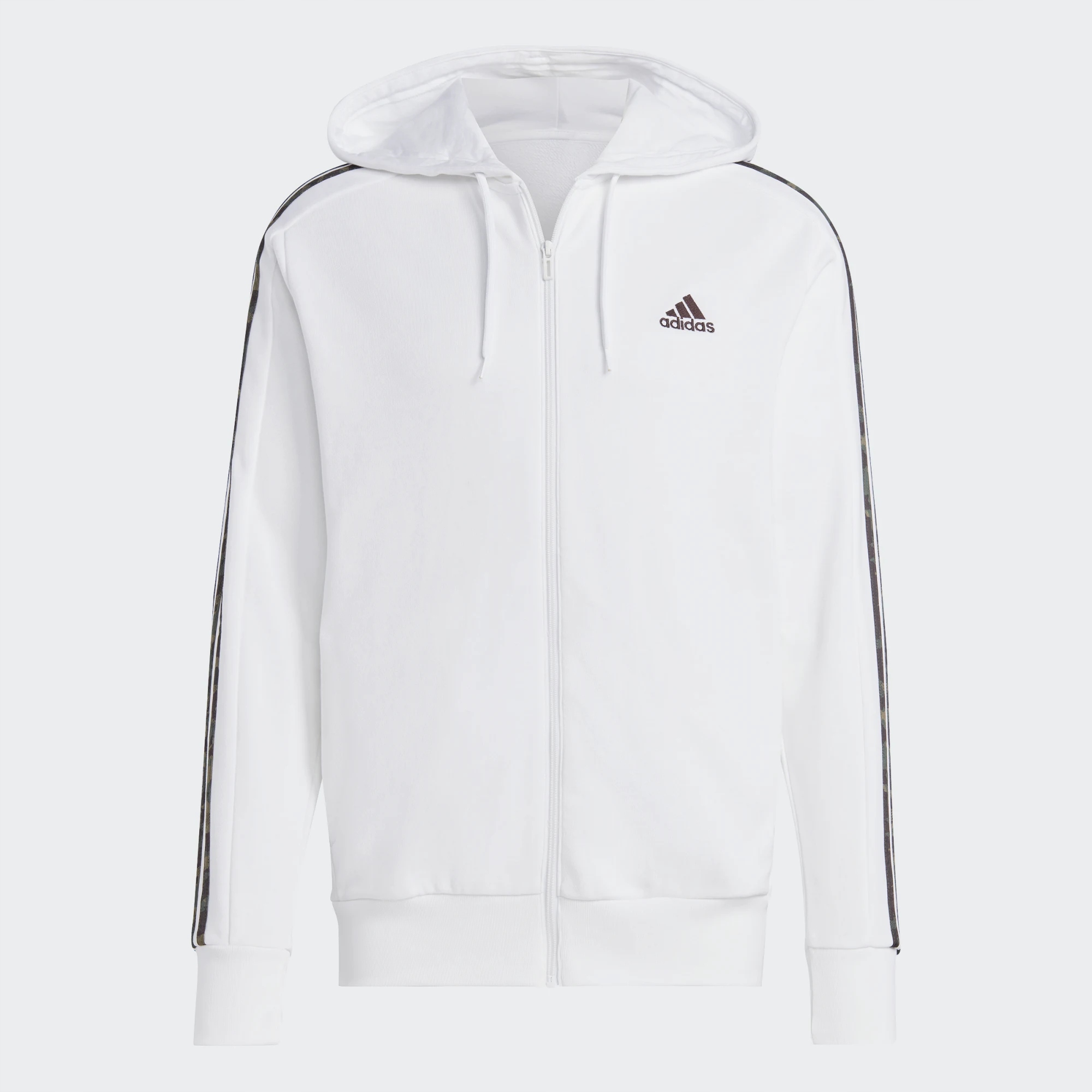 Adidas Mikina M 3S Ft Fz Hd White/black/morro