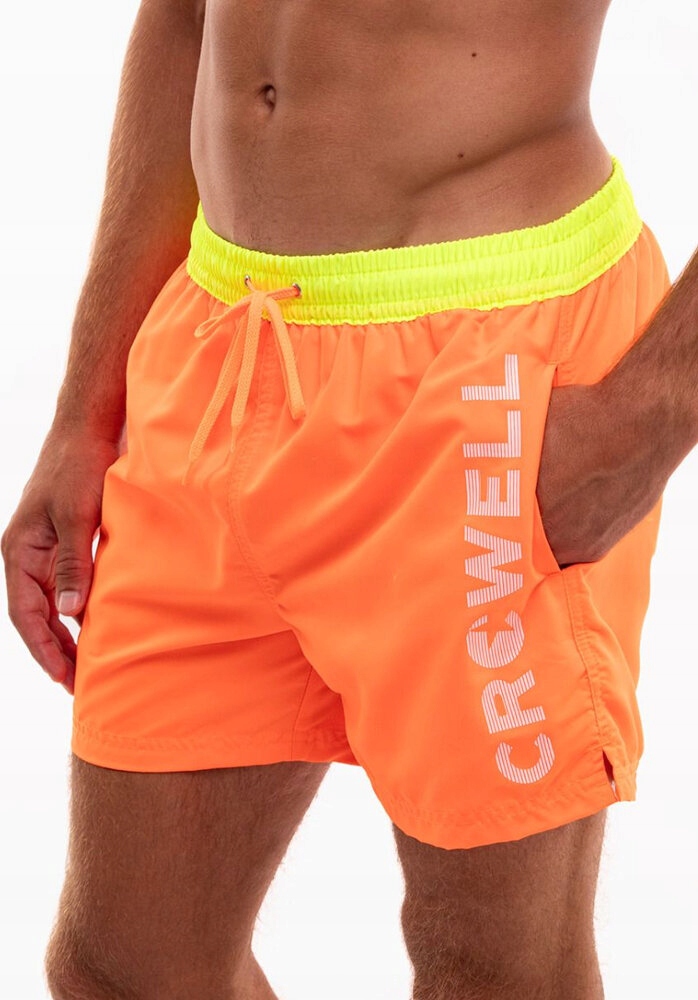 SZORTY SPODENKI KĄPIELOWE CROWELL FLUO POMARAŃCZOWE NEON r 2XL Rozmiar XXL