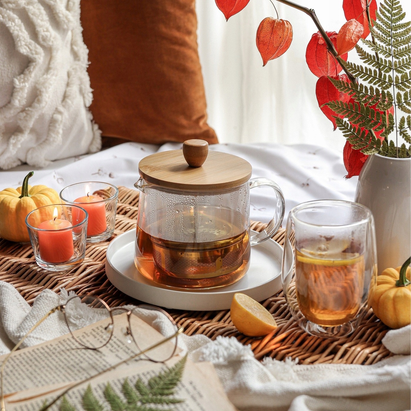 DZBANEK SZKLANY do Herbaty ZAPARZACZ Nierdzewny Konighoffer Albedo 1 l Materiał szkło