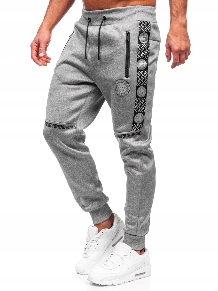 

Spodnie Męskie Dresowe Szare HM665 DENLEY_2XL