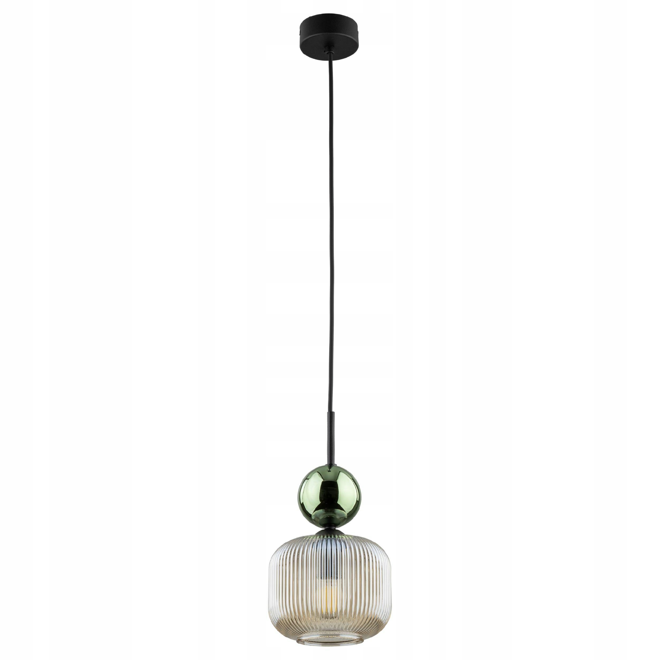 Závěsná lampa Sophia černá zelená stínidlo béžová 1xE14 15 cm Glamour Obývacího Pokoje