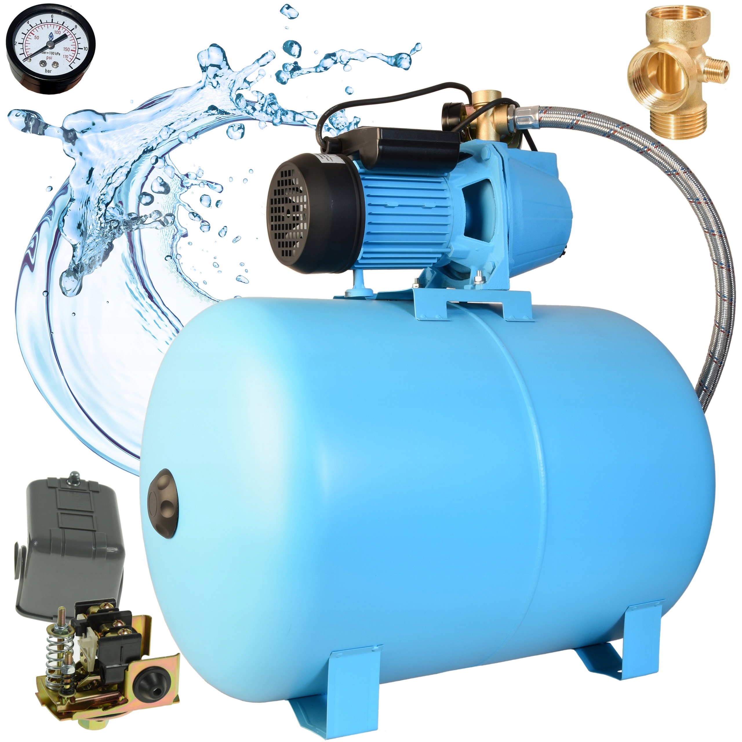 Pumpa Na Vodu SET80 Záhradná Hydrofor 60L Hydroforová sada 370W Účinná