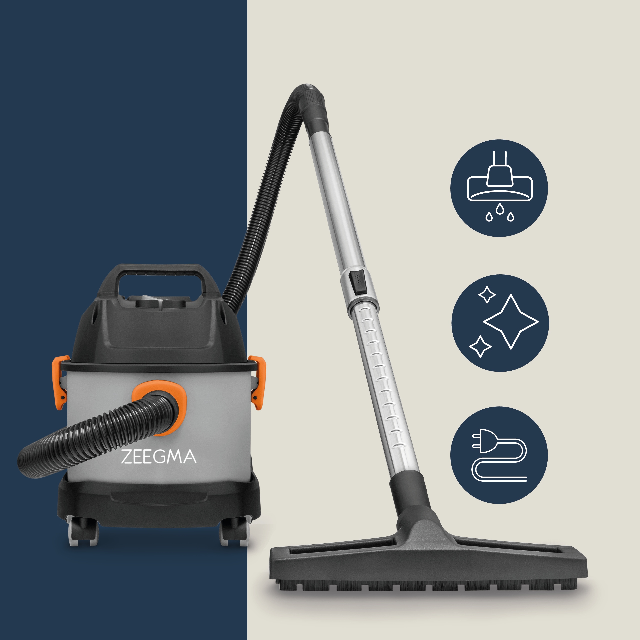 ODKURZACZ PRZEMYSŁOWY NA MOKRO I SUCHO MOCNY ZEEGMA 6L Worki x3 Informacje dodatkowe do gipsu funkcja dmuchawy