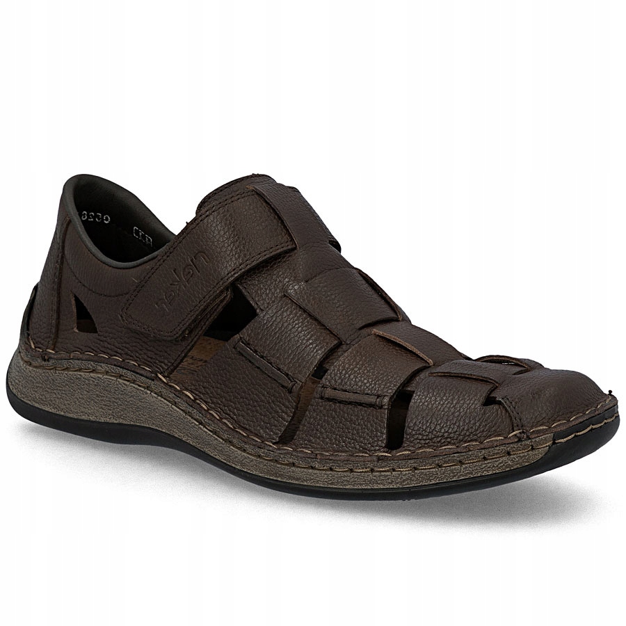 Kožené polobotky ažurové hnědé Rieker 05281-25 45