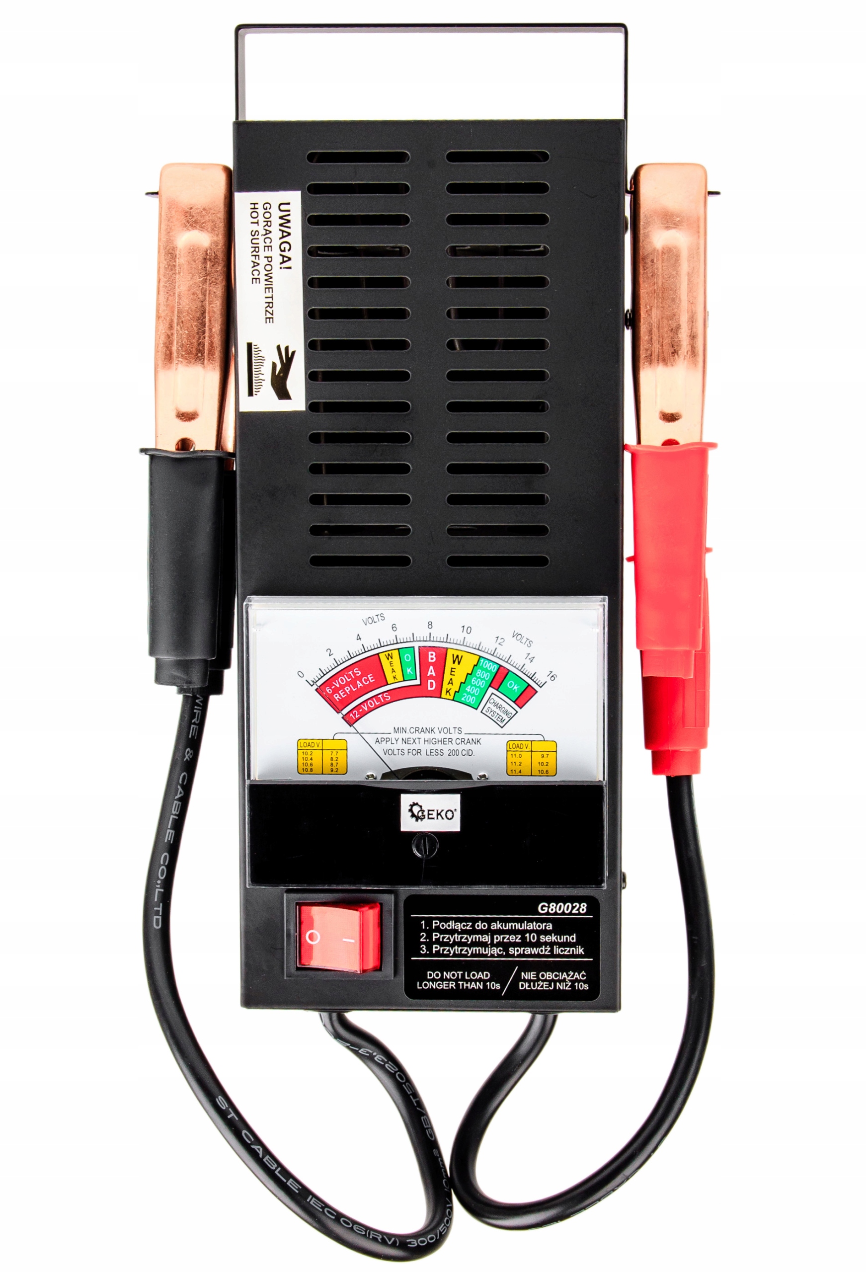 TESTER MIERNIK DO AKUMULATORÓW ANALOGOWY 6V 12V Kod producenta do sprawdzania naładowanie aku