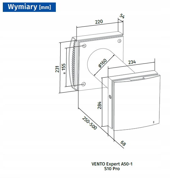 VENTO Expert A50-1 S10 W V.2 - decentralna Rodzaj rekuperator