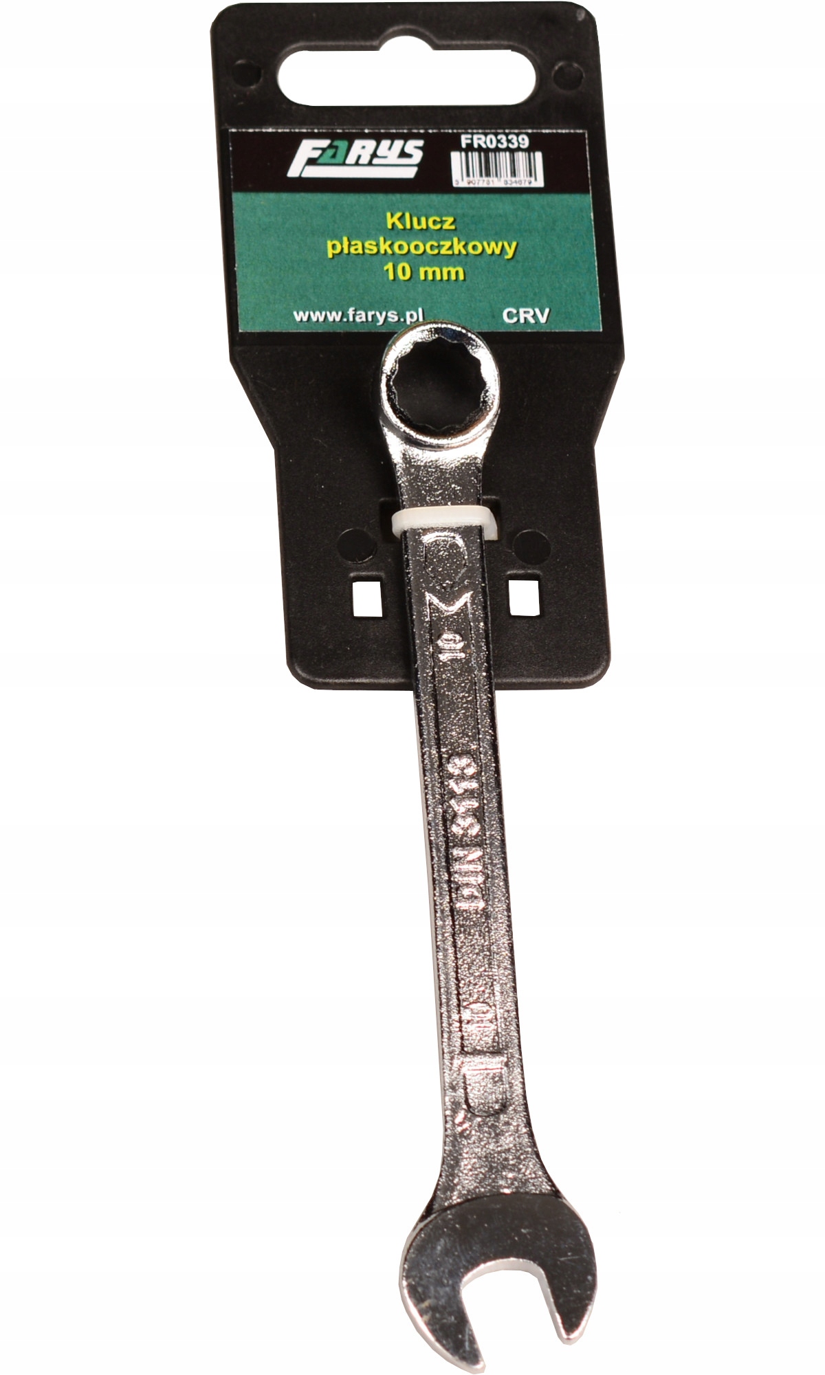 Klucz Płasko-oczkowy Płaski Oczkowy Ręczny 10mm CrV Stalowy Chrom FR0339