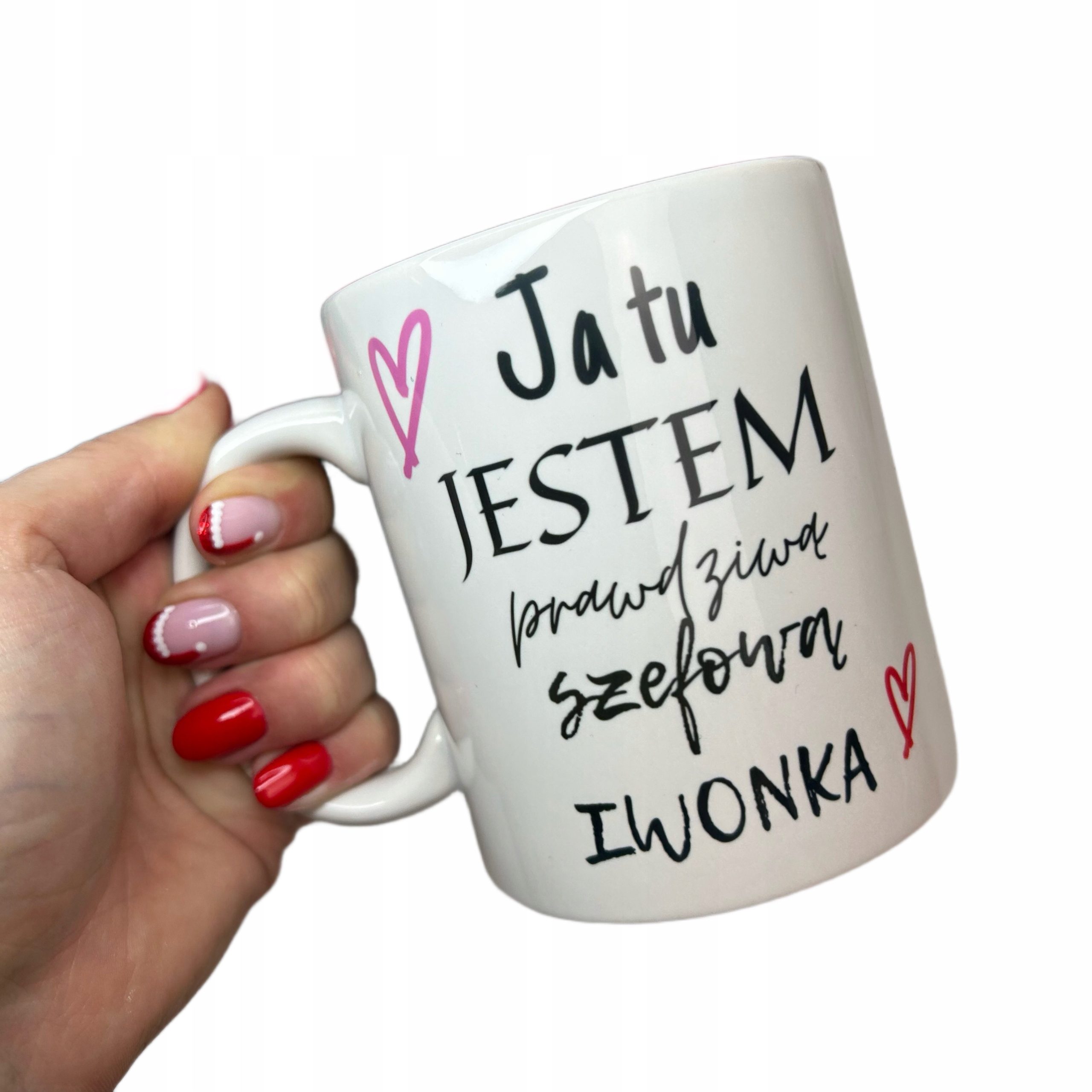 Hrnek Jsem šéfka... s potiskem Jméno krabička