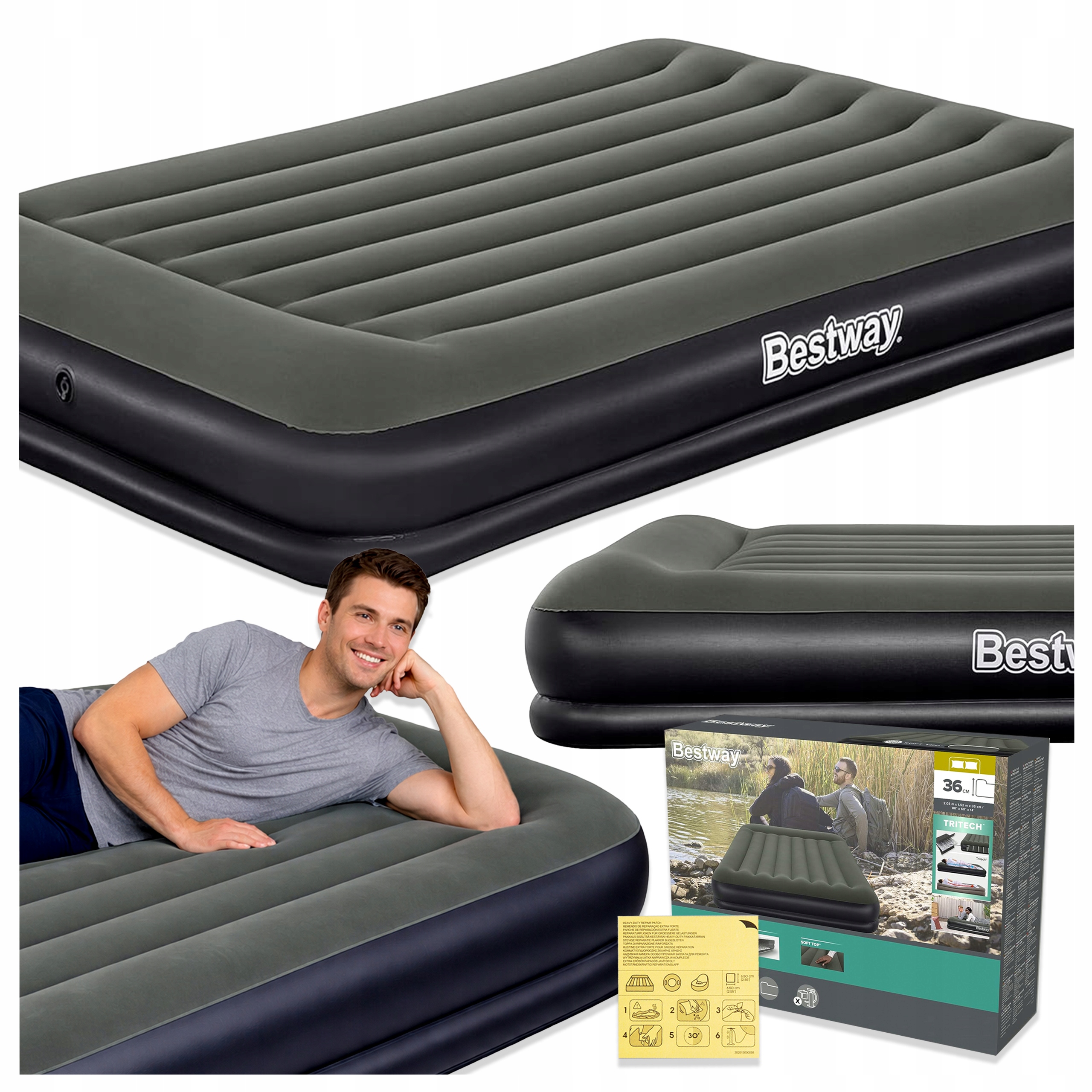 Matrace Dvoulůžková postel na spaní 203x152x36 Bestway Model 2026