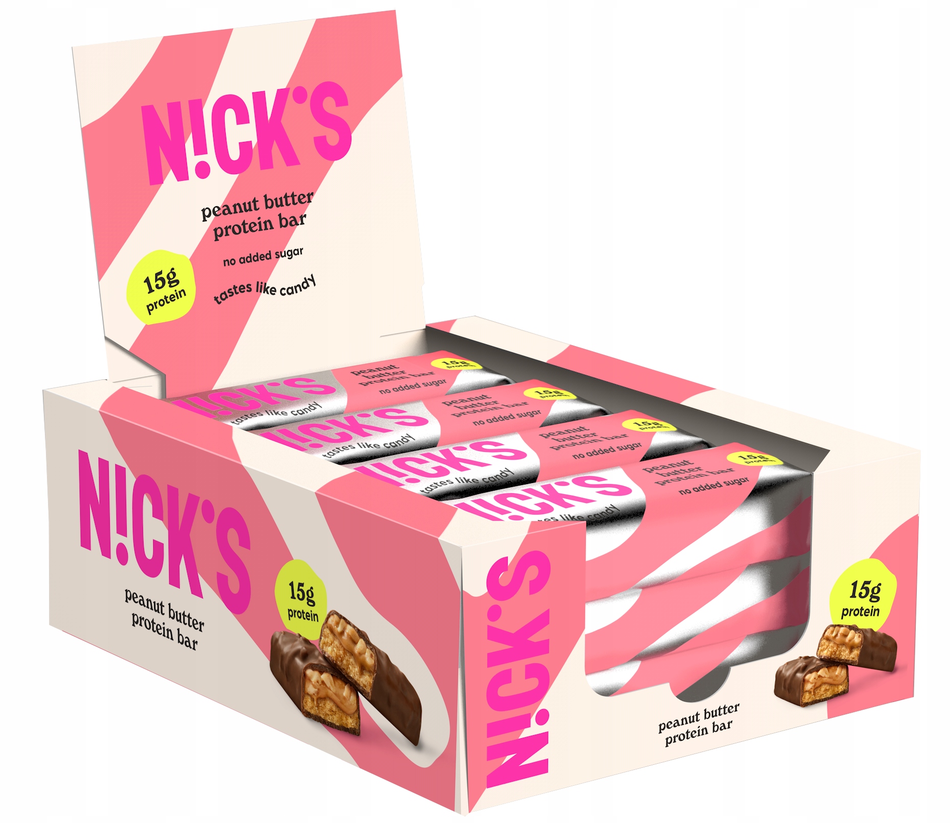 Nick's Protein Bar Peanut Butter 50g Kartonik 12 sztuk