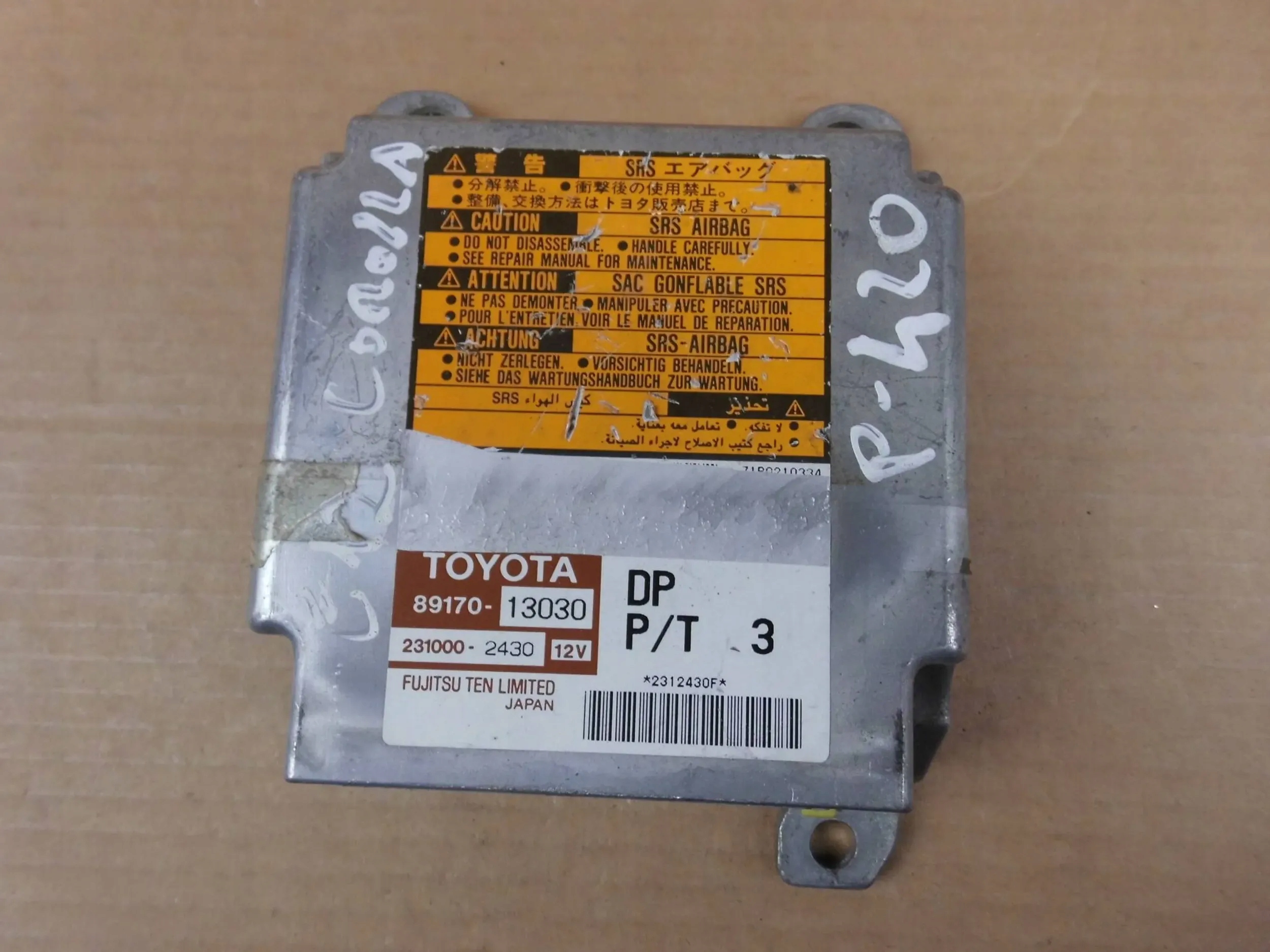 Toyota Corolla E120 Yaris e sensor airbag airbag modulo 89170-13030