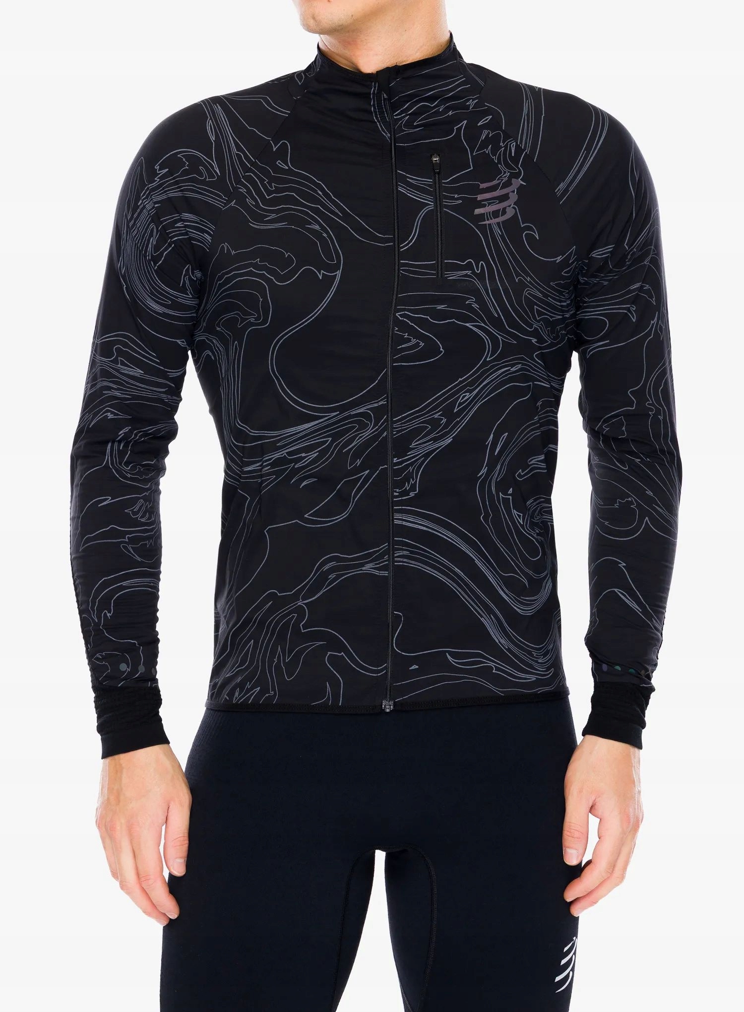 Větrovková bunda Compressport Hurricane Windproof Jacket černá/aurora S