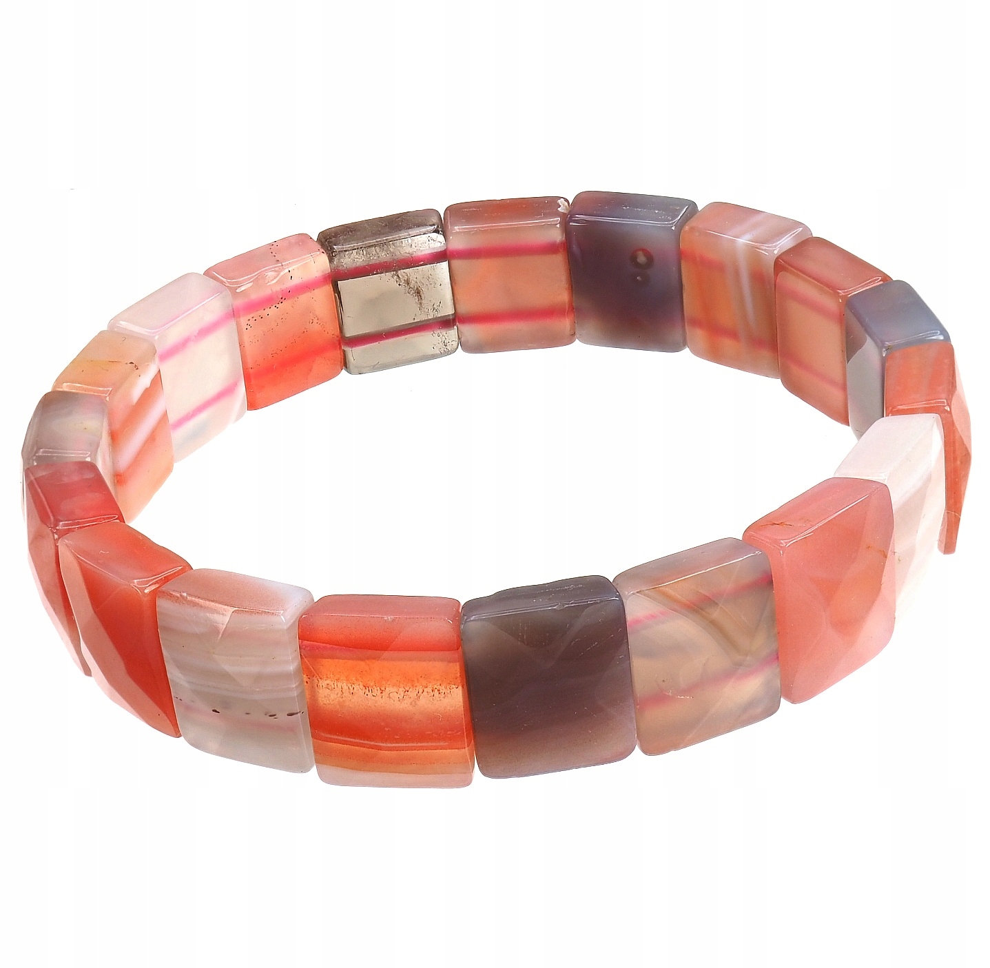 Originální růžový Botswanův achátový náramek s certifikátem