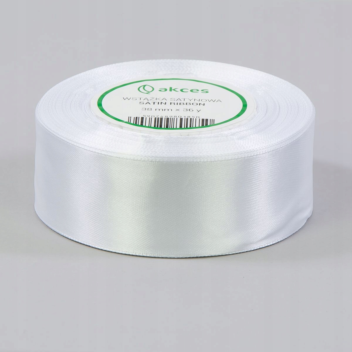

Tasiemka satynowa wstążka 38mm 32m biała