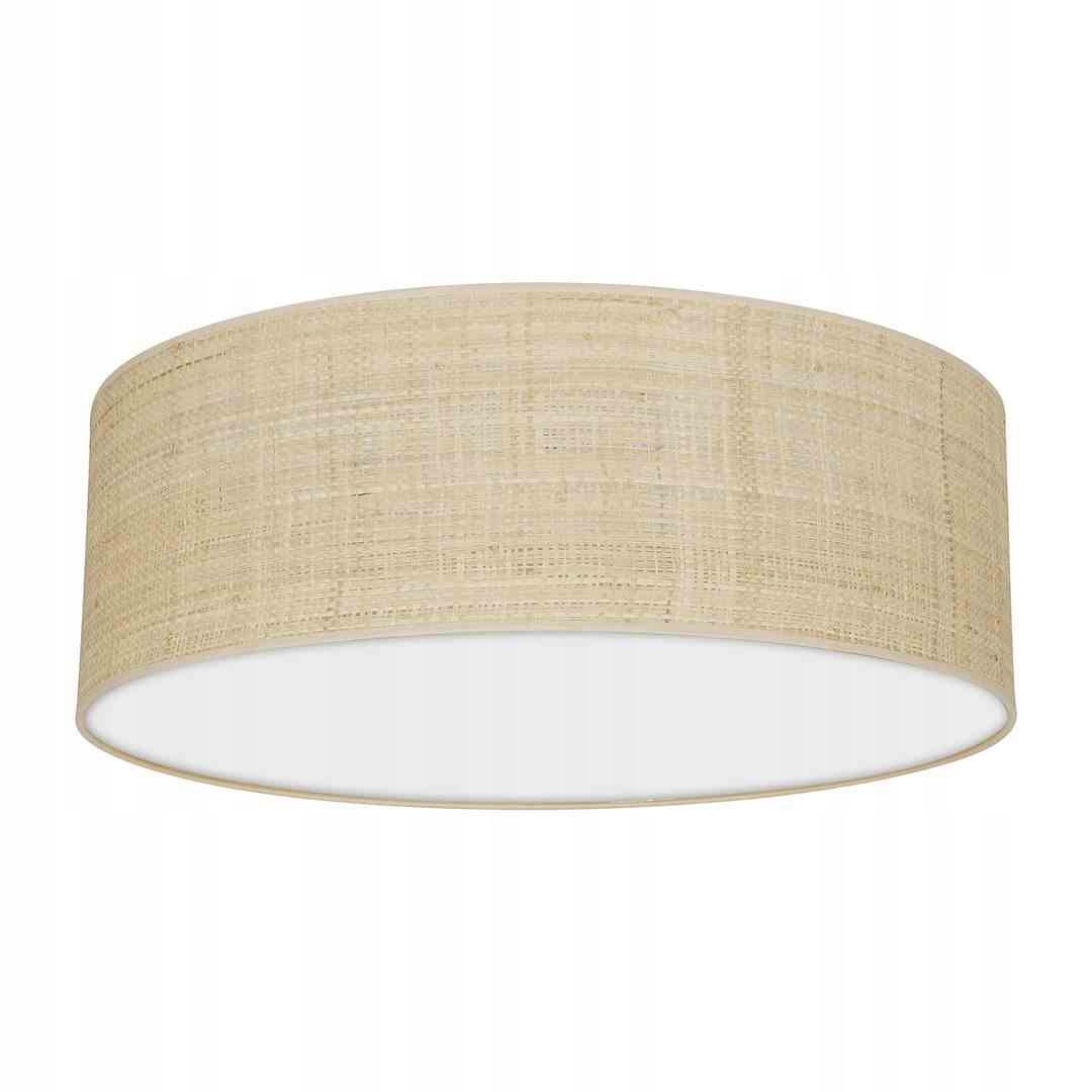 MiLAGRO Stropná lampa Marshall 3Xe27 Ø50 cm biela/ratanová Luster